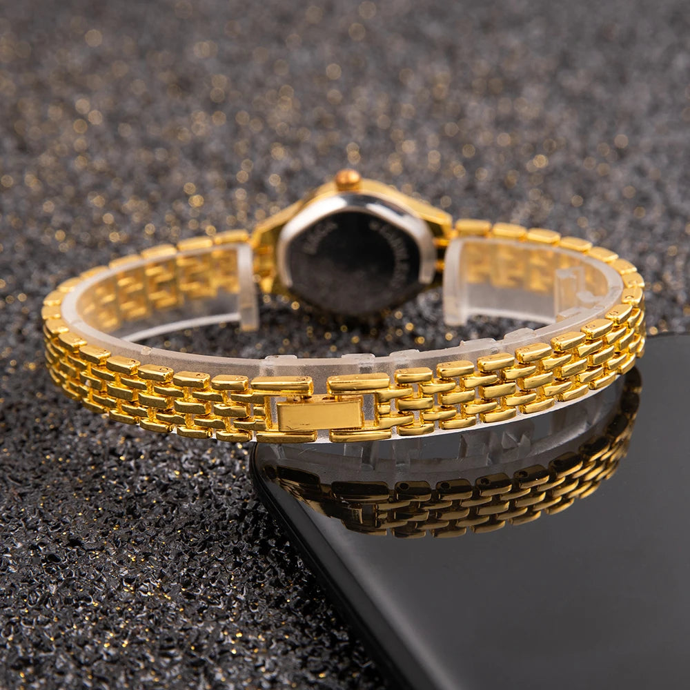 Gold Dial Elegant Quartz Bracelet Watch