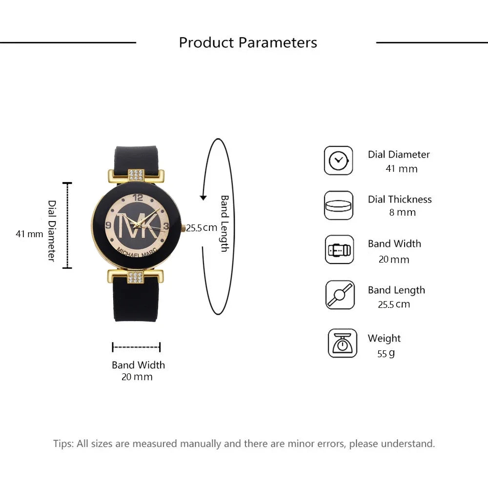 -Fashion TVK Brand Women's Watch Simple Luxury Rhinestone Watch for Women Quartz Watch Casual Silicone Strap Ladies Clock
