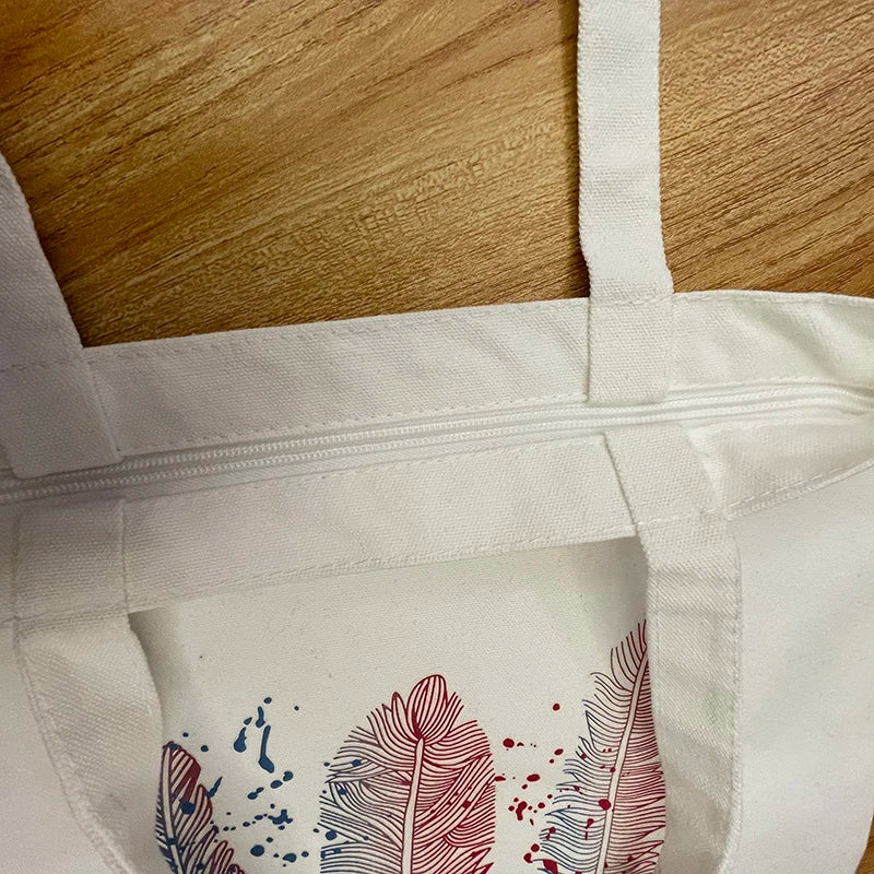 Floral canvas tote bag casual everyday shopper
