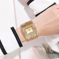 Gold Quartz Women's Watch Luxury Fashion Large Dial Water Resistant Dress Bracelet Ladies Wristwatches Reloj Mujer