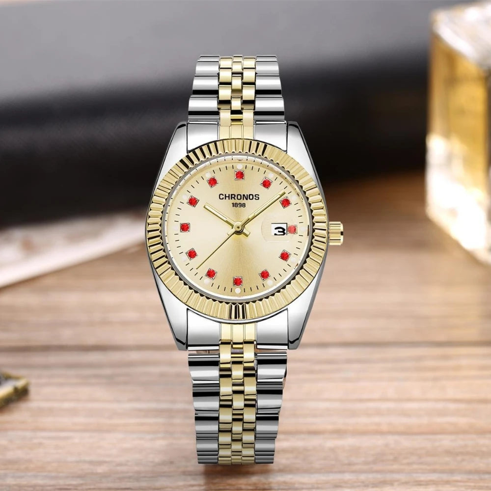 Luxury Brand New Women's Wristwatch Elegant Quartz Watch 32mm Ladies Fashion Waterproof Watches Stainless Steel Rhinestone Clock