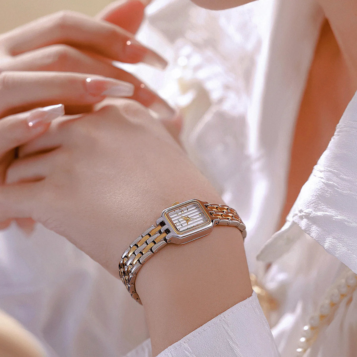 Women’s Fashion Square Small Dial Watch Stainless Steel Bracelet Luxury Quartz Wristwatch Simple Lady Dress Gift 2025 New