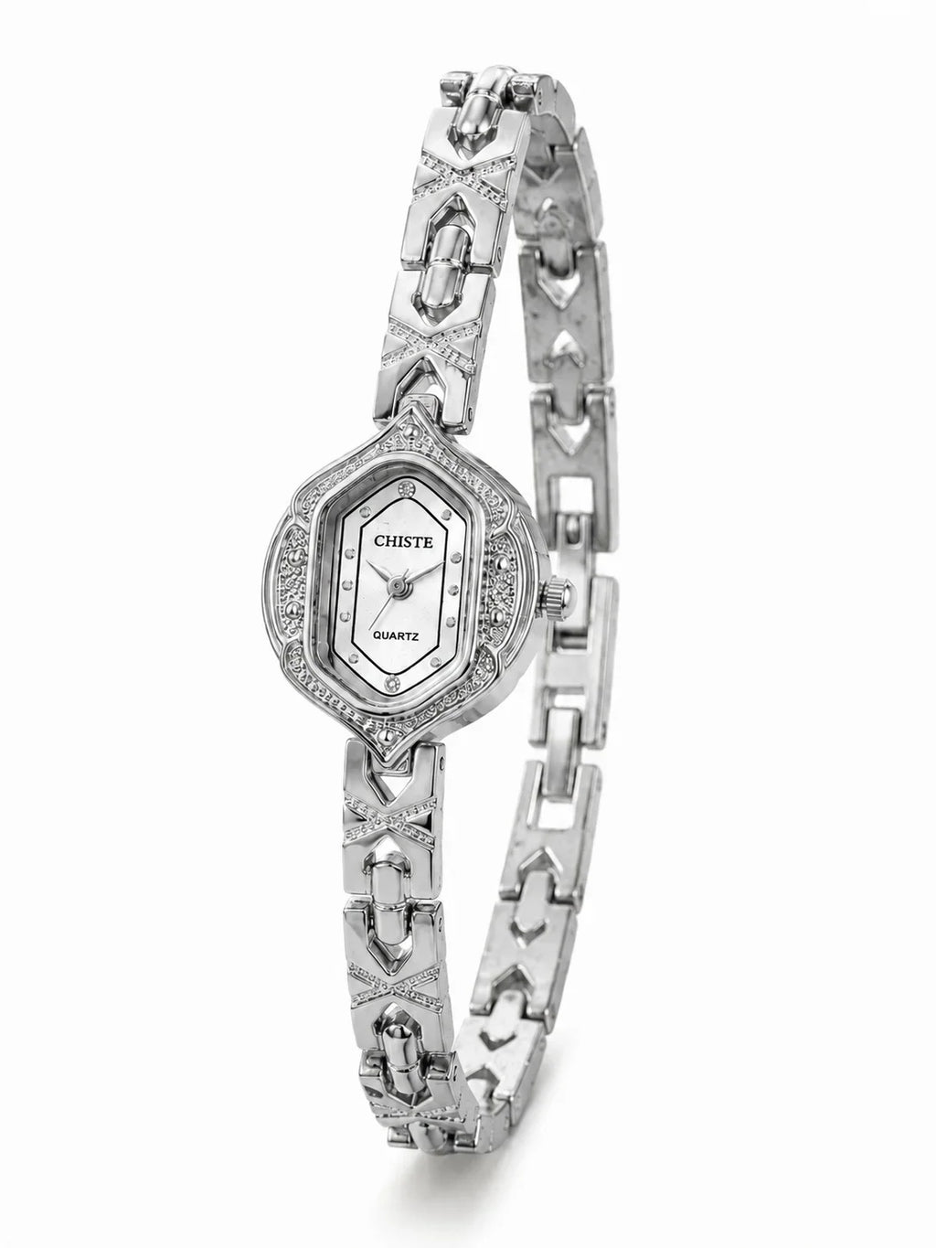 Retro Polygonal Dial Rhinestone Ladies Watch
