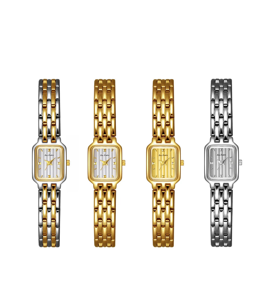 Women’s Fashion Square Small Dial Watch Stainless Steel Bracelet Luxury Quartz Wristwatch Simple Lady Dress Gift 2025 New