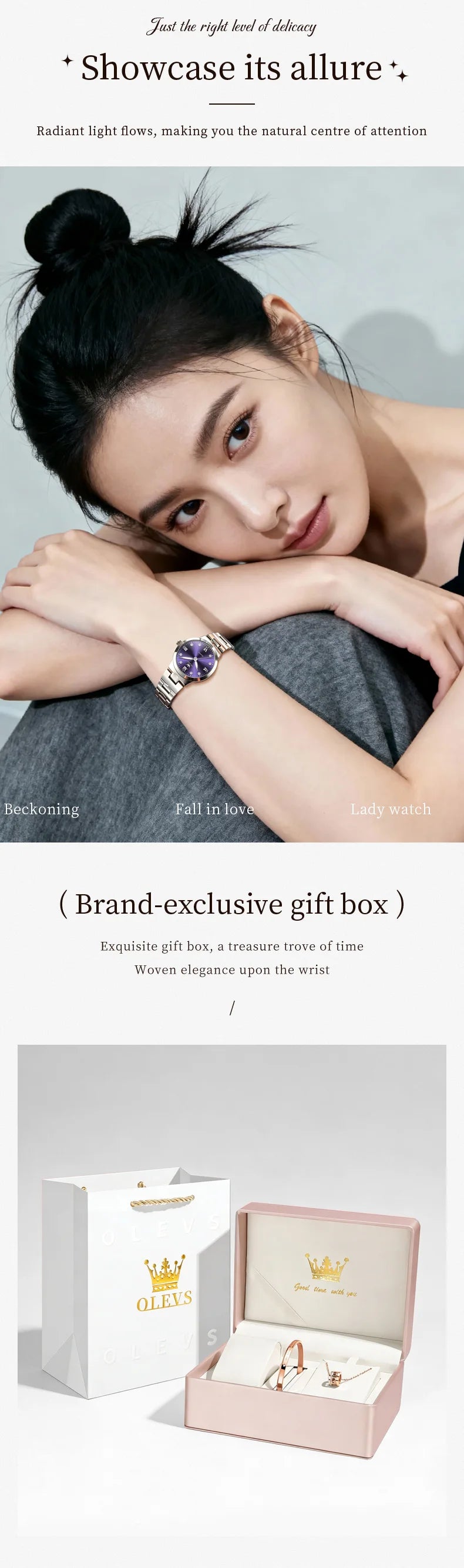 OLEVS 3735 Elegance Original Quartz Movement Watch For Women Diamond Dial Brand HD Luminous Function 30m Waterproof Watch