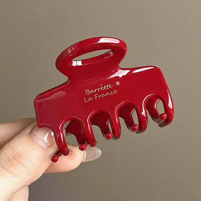French Women's Hair Clips Elegant Acetate Hair Claw Medium Size Sweet Shark Clip Exquisite Korean Headwear Hairs Accessories