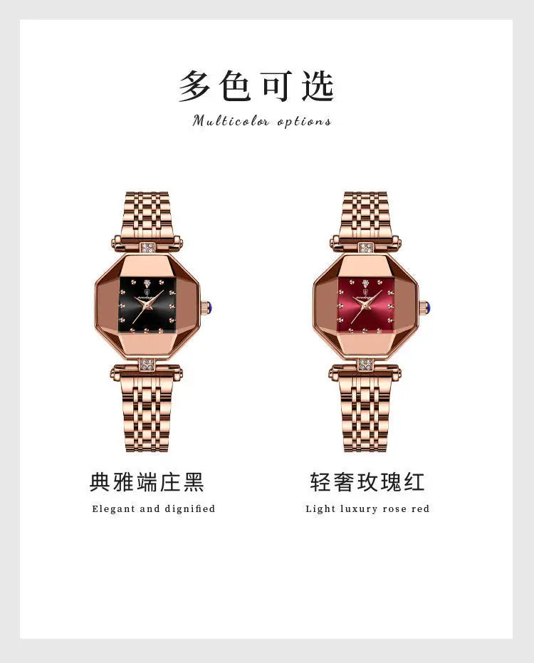 Women Quartz Watch Leather Steel Watch Rhinestone Ladies Bracelet Watch Casual Wristwatch Clock Relogio Feminino