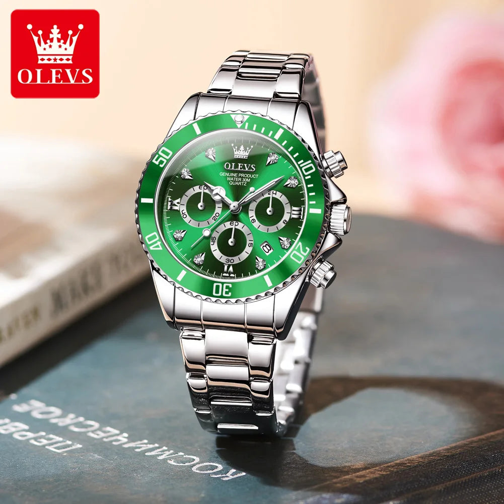OLEVS 5632 Luxury Women Watch Original Quartz Watch Multi Functional HD Date Waterproof Luminous Chronograph Women Gift Watch