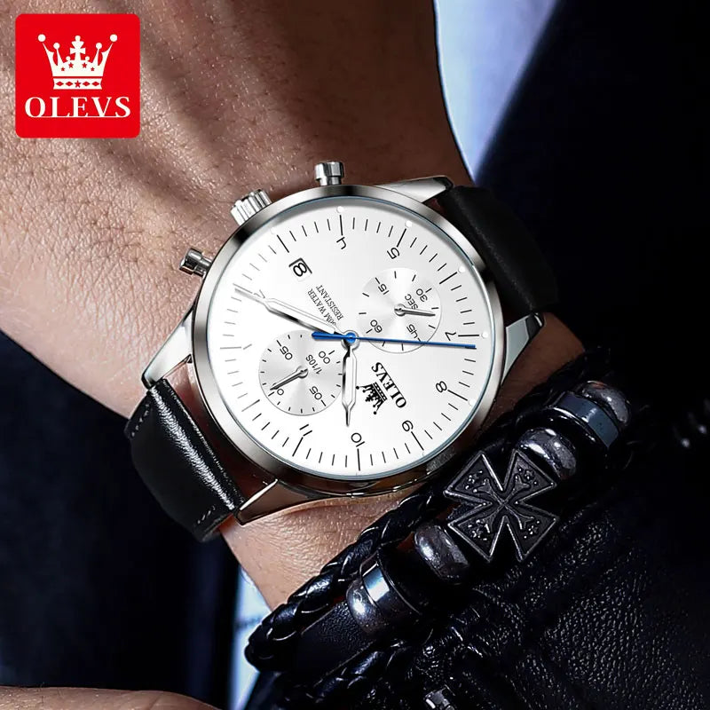 OLEVS 2880 Mens Watch Classic Original Multifunctional Quartz Watch Waterproof Luminous Date Watches For Men Box Gift