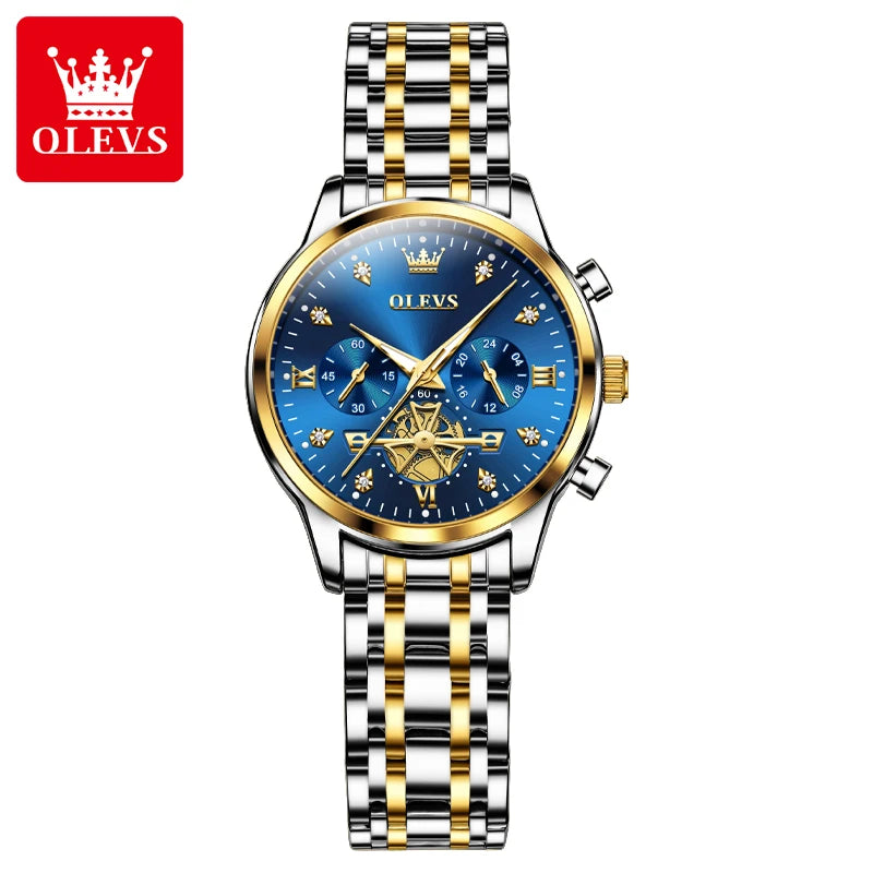 OLEVS Original Fashion Ladies Quartz Wristwatch Waterproof Luminous Multifunction Women Watches Gifts Box Reloj 2897