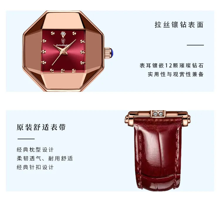 Women Quartz Watch Leather Steel Watch Rhinestone Ladies Bracelet Watch Casual Wristwatch Clock Relogio Feminino
