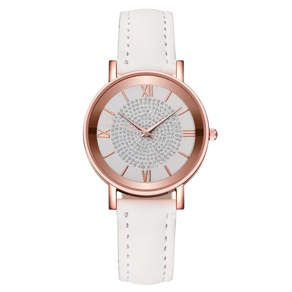 2025 New Women Watch Luxury Female Quartz Wristwatch Leather Belt Dial Casual Fashion Bracelet Ladies Girls Clock Gifts