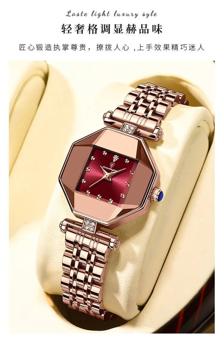 Women Quartz Watch Leather Steel Watch Rhinestone Ladies Bracelet Watch Casual Wristwatch Clock Relogio Feminino