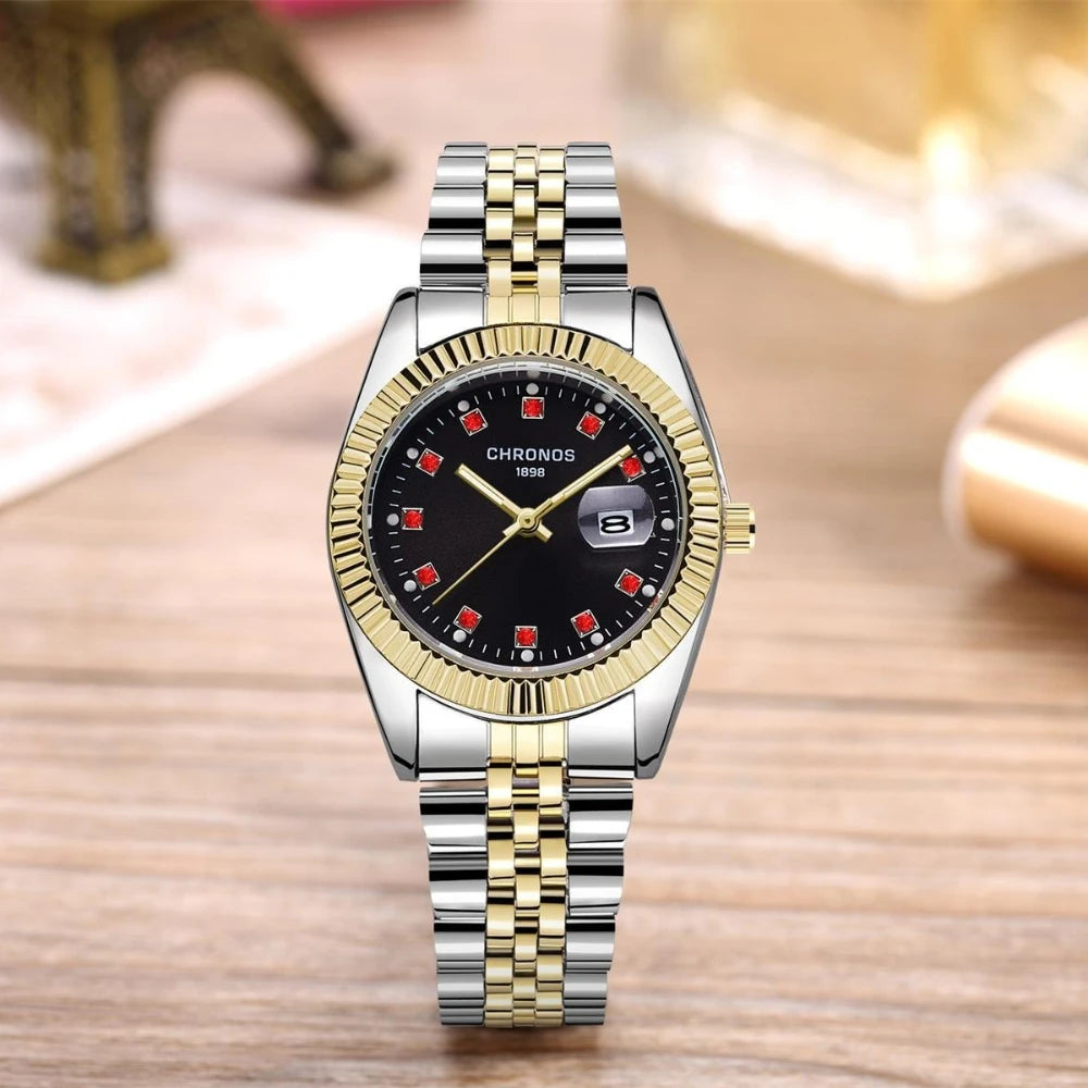 Luxury Brand New Women's Wristwatch Elegant Quartz Watch 32mm Ladies Fashion Waterproof Watches Stainless Steel Rhinestone Clock