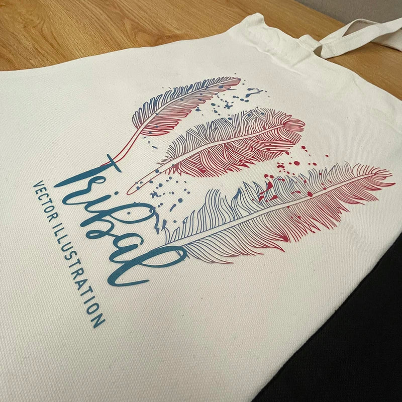Floral canvas tote bag eco shopper shoulder bag