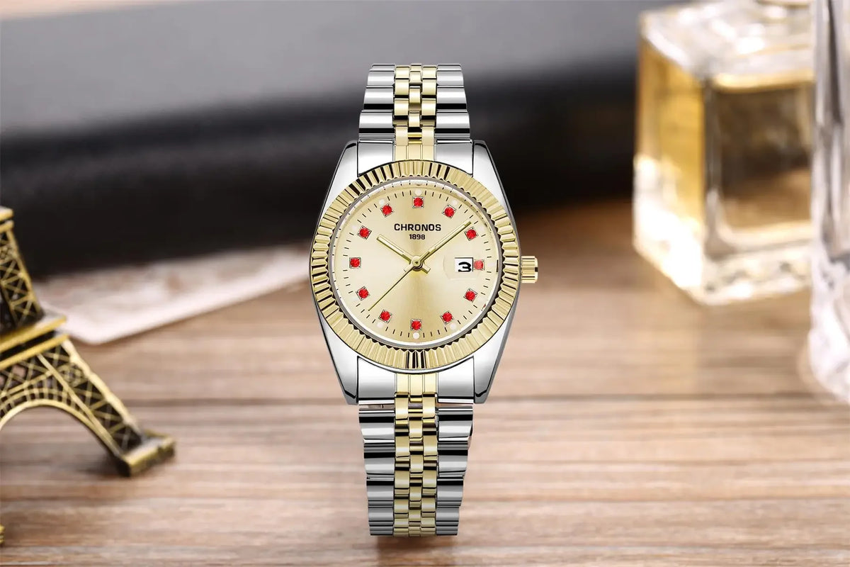 Luxury Brand New Women's Wristwatch Elegant Quartz Watch 32mm Ladies Fashion Waterproof Watches Stainless Steel Rhinestone Clock