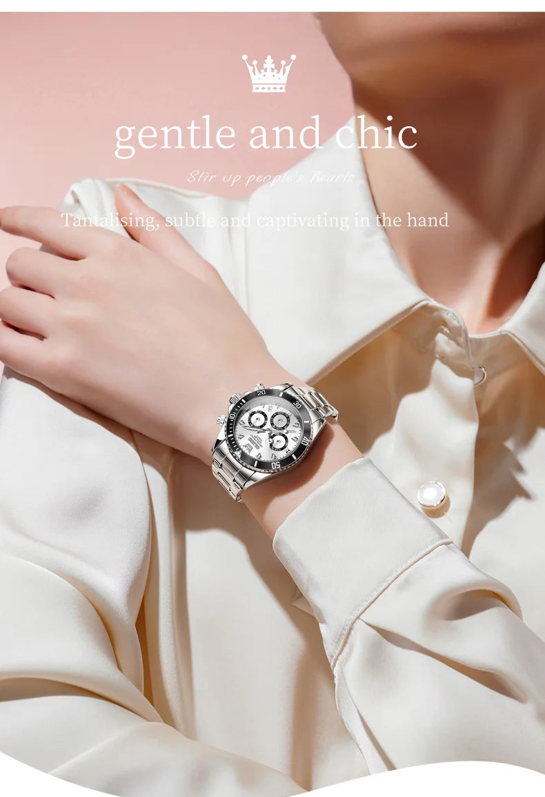 OLEVS 5632 Luxury Women Watch Original Quartz Watch Multi Functional HD Date Waterproof Luminous Chronograph Women Gift Watch