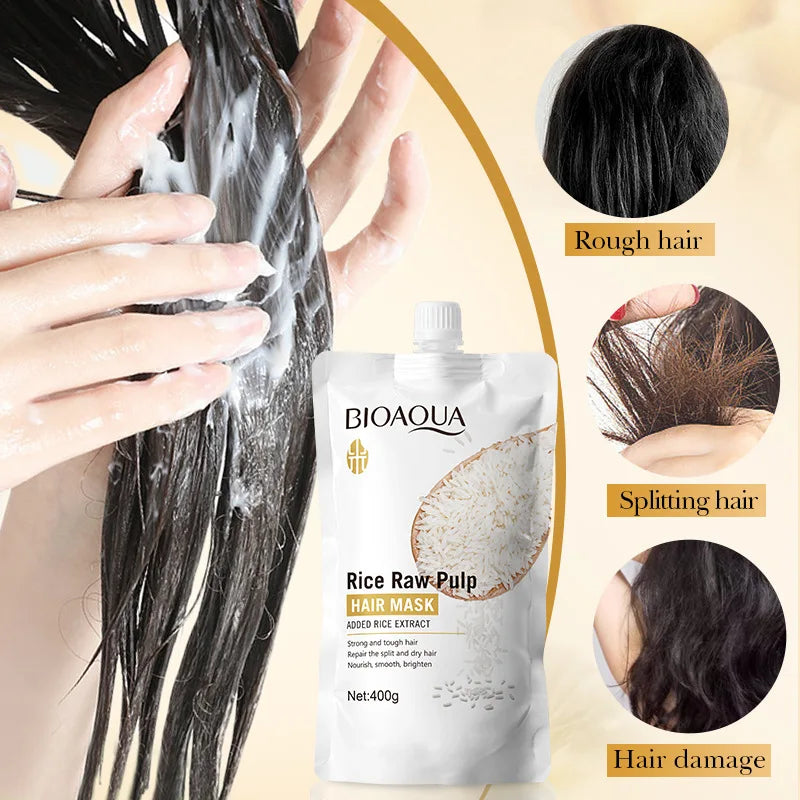 1Magical Keratin Hair Mask 5 Seconds Repair Damaged Frizzy Hair Soft Smooth Shiny Rice Moisturizing Hair Care-3