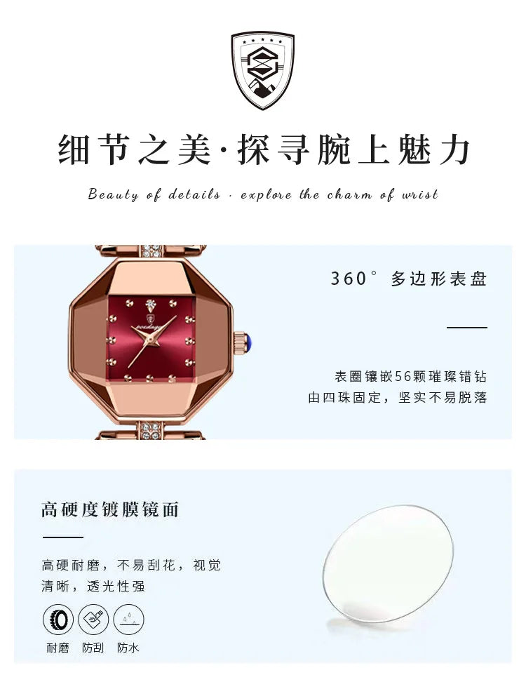 Women Quartz Watch Leather Steel Watch Rhinestone Ladies Bracelet Watch Casual Wristwatch Clock Relogio Feminino