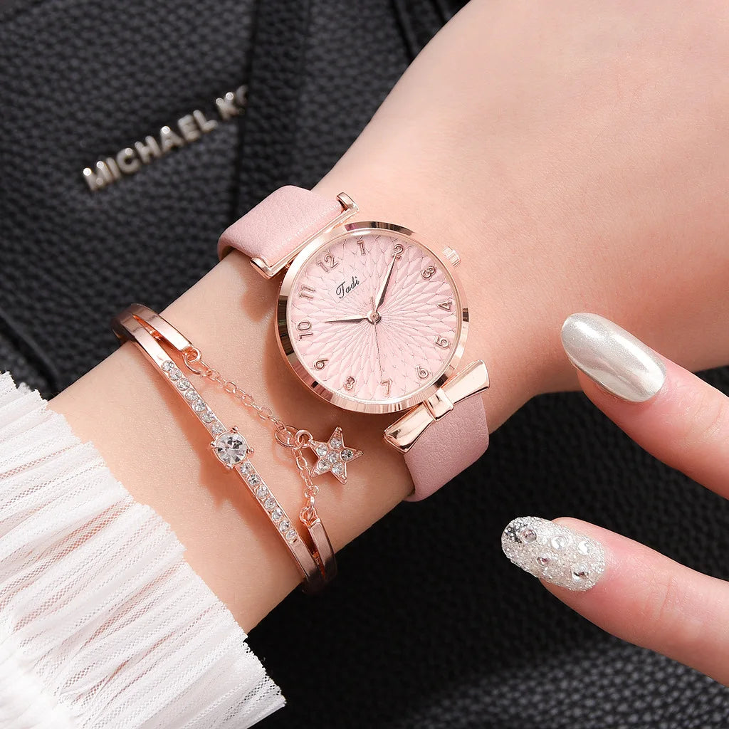 Women Bracelet Set Quartz Watches For Women Rose Gold Magnetic Watch Ladies Pink Dial Wrist Watch Clock Female Relogio Feminino