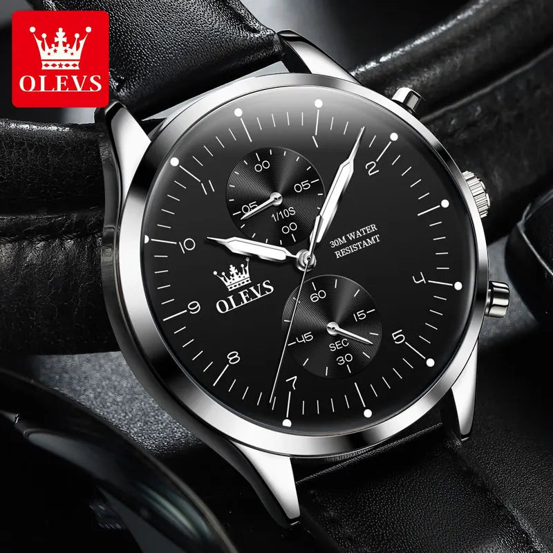 OLEVS 2880 Mens Watch Classic Original Multifunctional Quartz Watch Waterproof Luminous Date Watches For Men Box Gift
