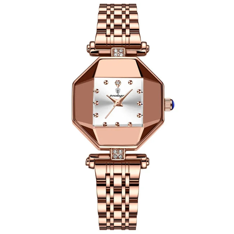 Women Quartz Watch Leather Steel Watch Rhinestone Ladies Bracelet Watch Casual Wristwatch Clock Relogio Feminino