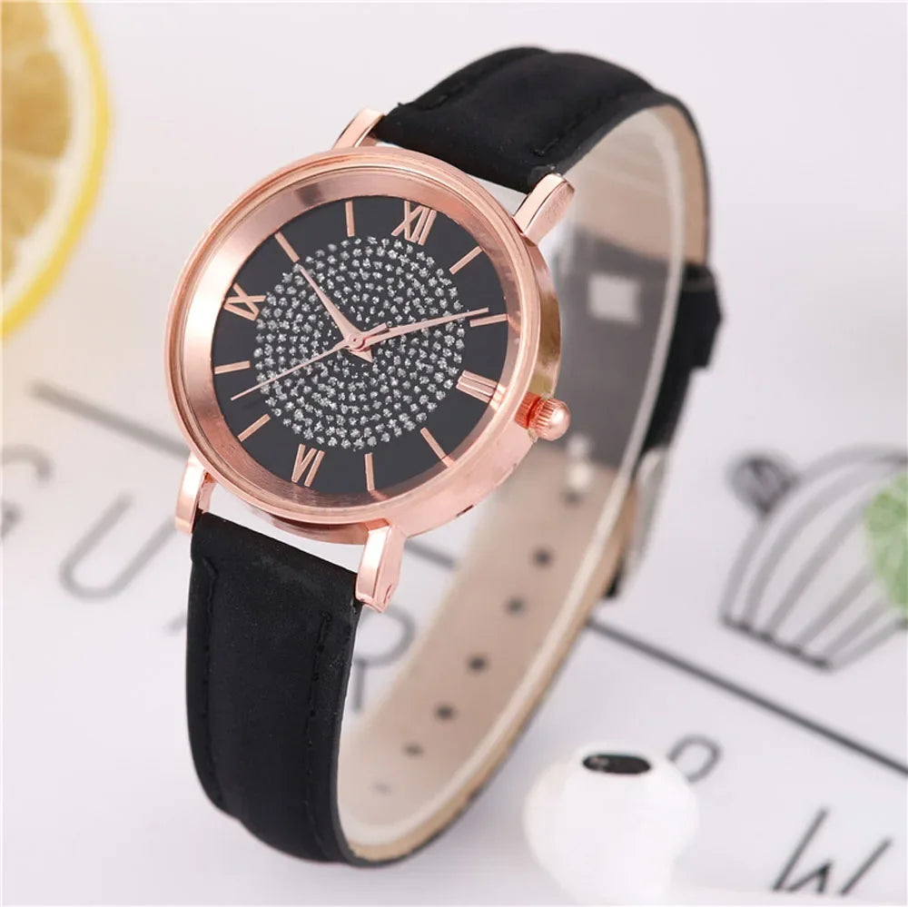 2025 New Women Watch Luxury Female Quartz Wristwatch Leather Belt Dial Casual Fashion Bracelet Ladies Girls Clock Gifts