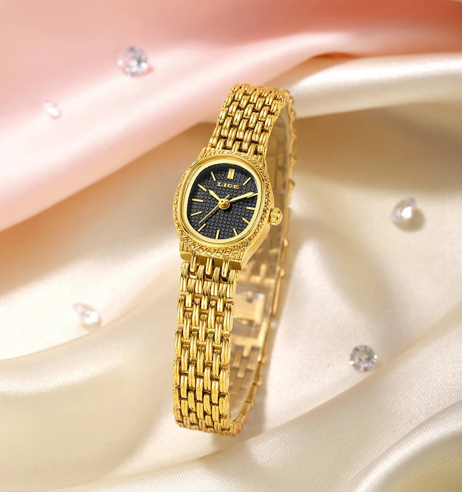 LIGE 2026 Elegant Quartz Woman Watch Classic Fashion Luxury Simple Dial Waterproof Ladies Bracelet Women's Wristwatch Clock Gift