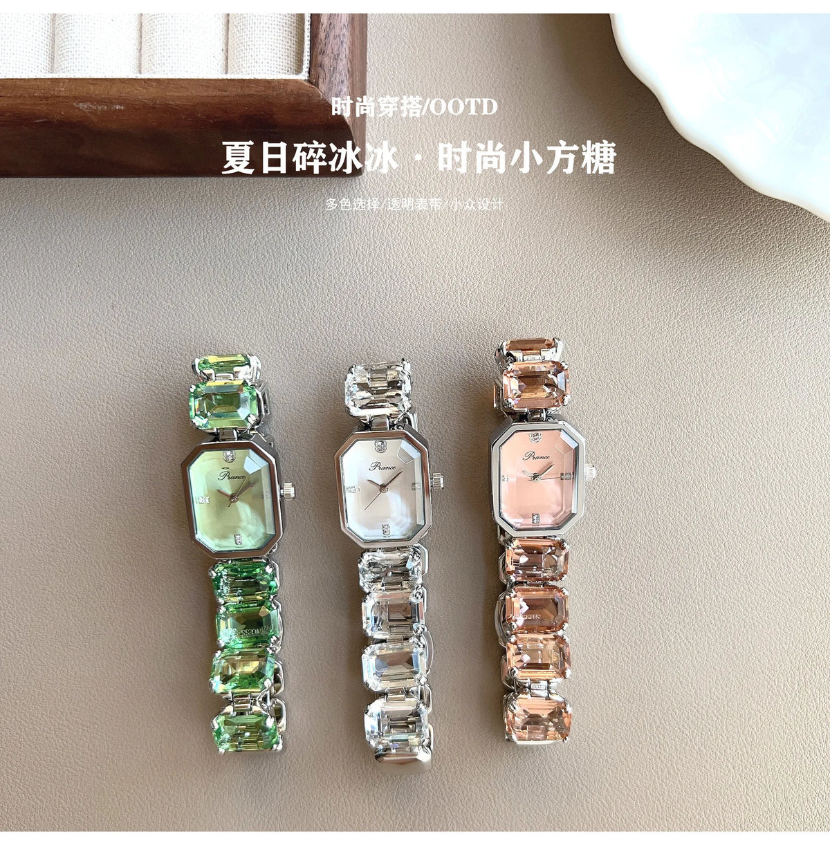 UTHAI Women Watches for Girls Wrist Quartz Watch Rectangle Dial Gold Sliver White Diamond  Ladies Fashion Wristwatch New Clock