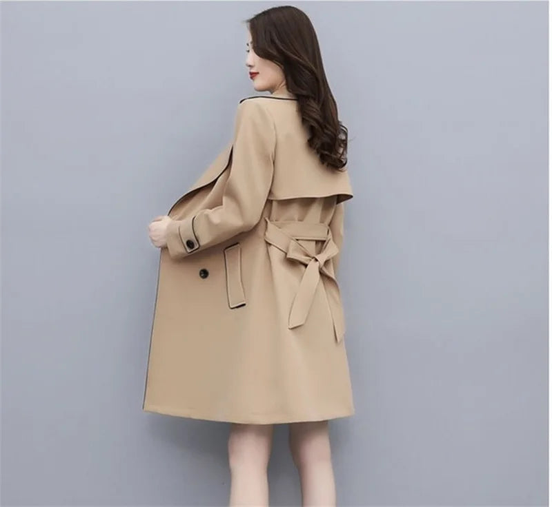 Women's Double Breasted Trench Coat with Belt