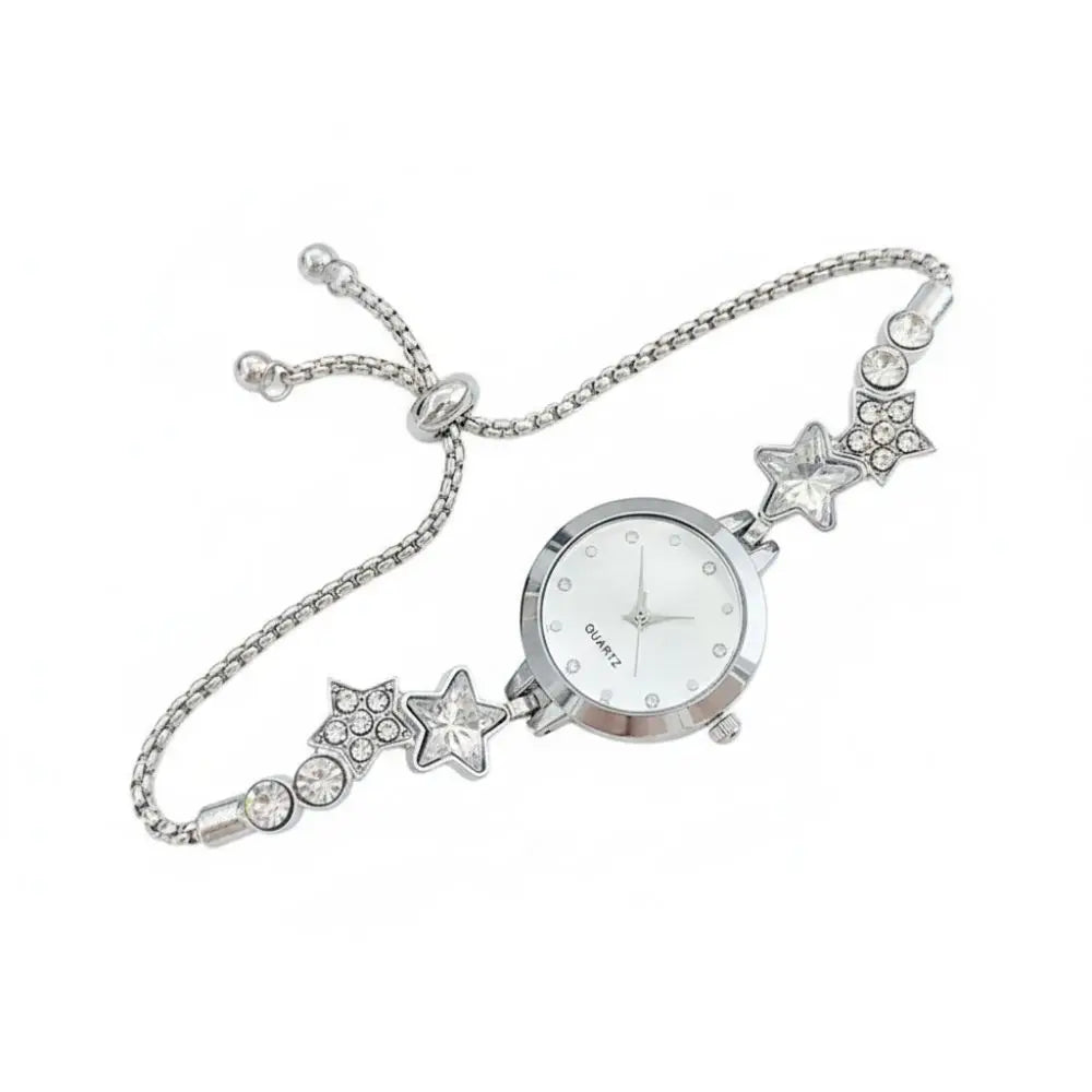 Fashion Adjustable Bracelet Watch Rhinestone Alloy Quartz Watch Ladies Wristwatch for Women Girls