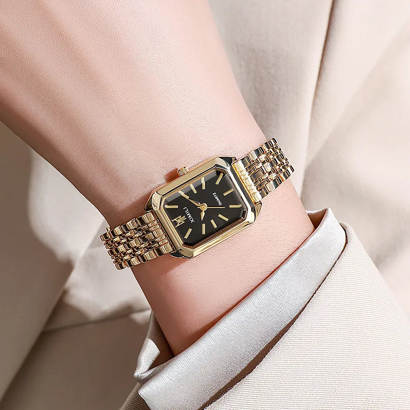 Elegant Rectangle Luxury Ladies Quartz Watch Stainless Steel Strap Women Wristwatch Reloj Mujer Relogio Feminino Female Gift