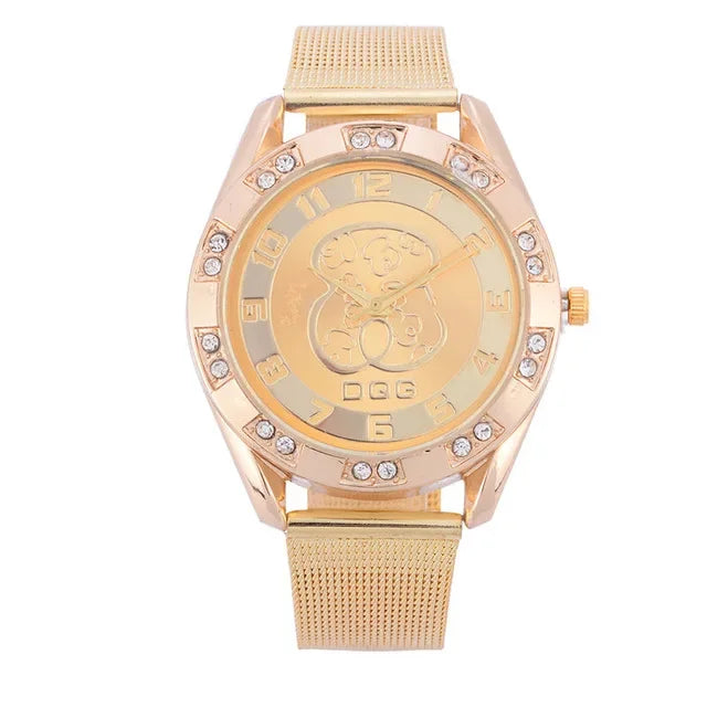 Luxury Ladies Watches High Quality Stainless Steel Women Quartz Watch For Women Reloj Mujer Dress WristWatch Bear Clock 2024