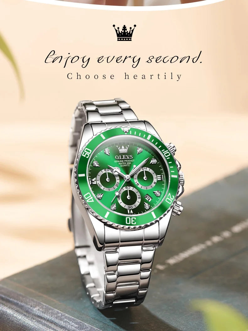 OLEVS 5632 Luxury Women Watch Original Quartz Watch Multi Functional HD Date Waterproof Luminous Chronograph Women Gift Watch