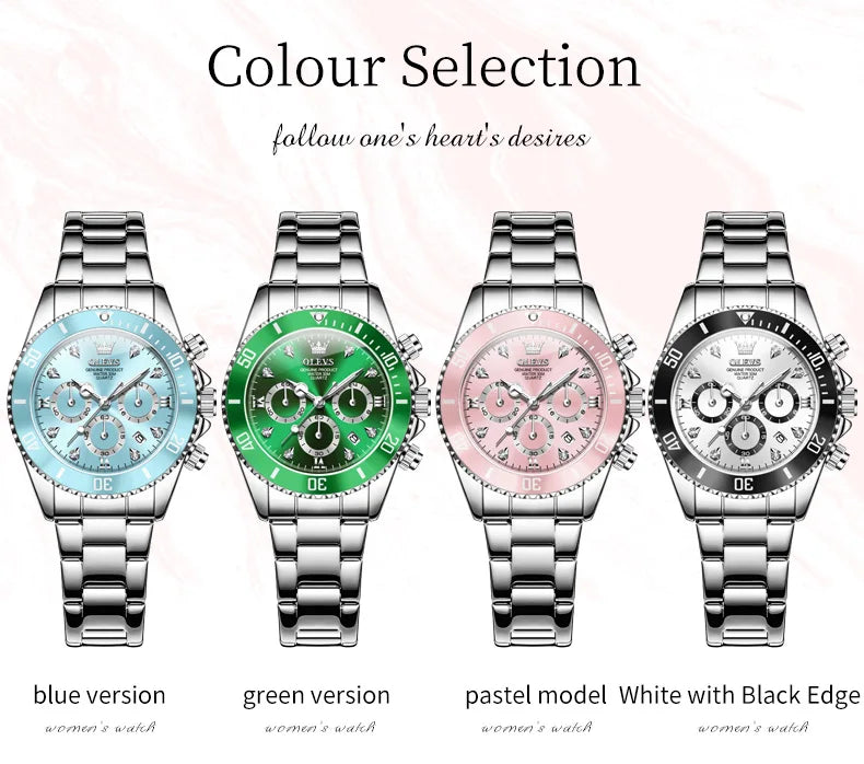 OLEVS 5632 Luxury Women Watch Original Quartz Watch Multi Functional HD Date Waterproof Luminous Chronograph Women Gift Watch