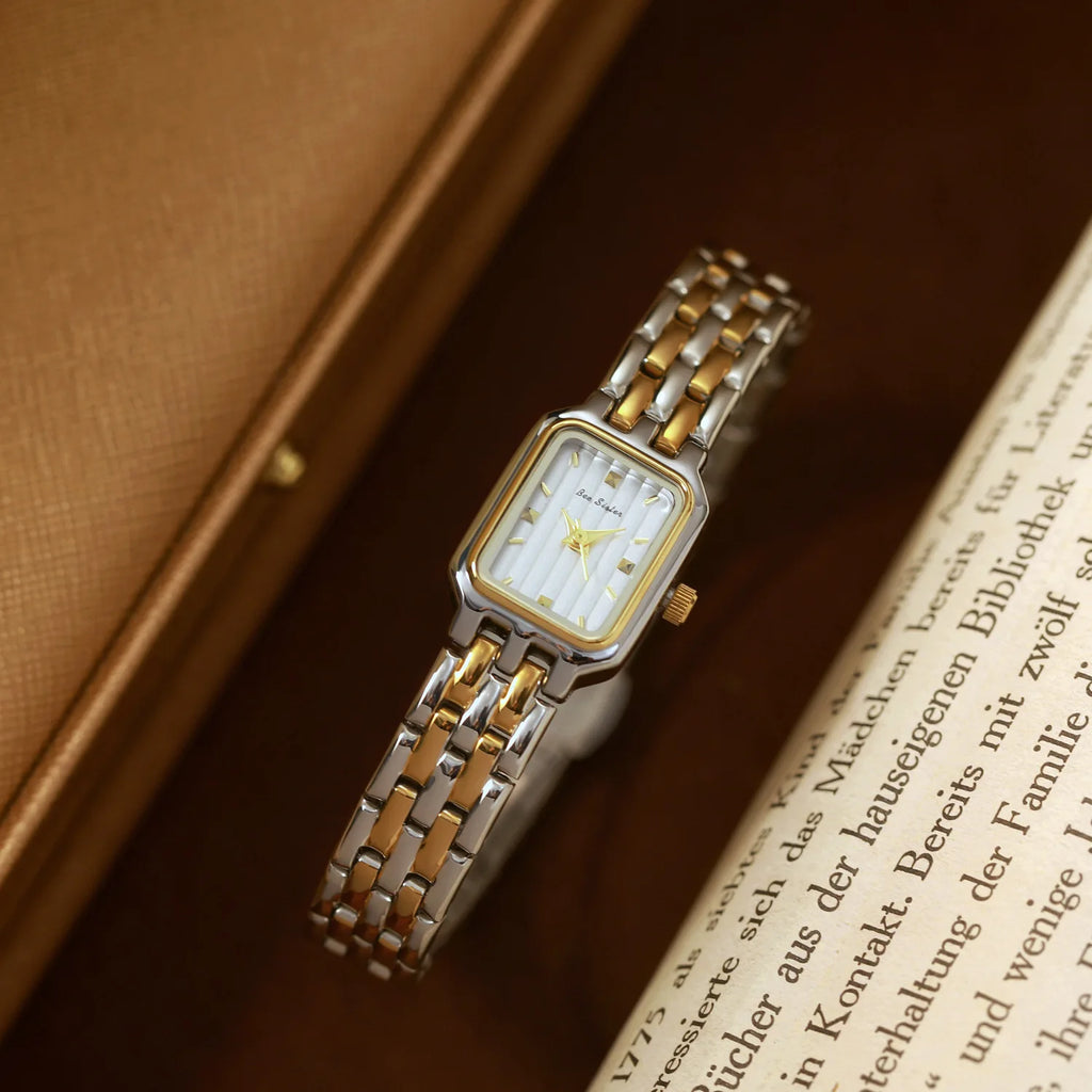 Women’s Fashion Square Small Dial Watch Stainless Steel Bracelet Luxury Quartz Wristwatch Simple Lady Dress Gift 2025 New
