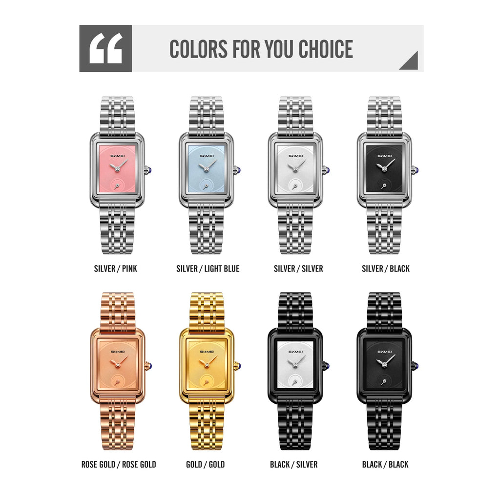 SKMEI 2670 Simple Fashion Elegant Rectangle Women Watches Analog Quartz Wristwatches Reloj Mujer Girls Clock Gift（Without Box）