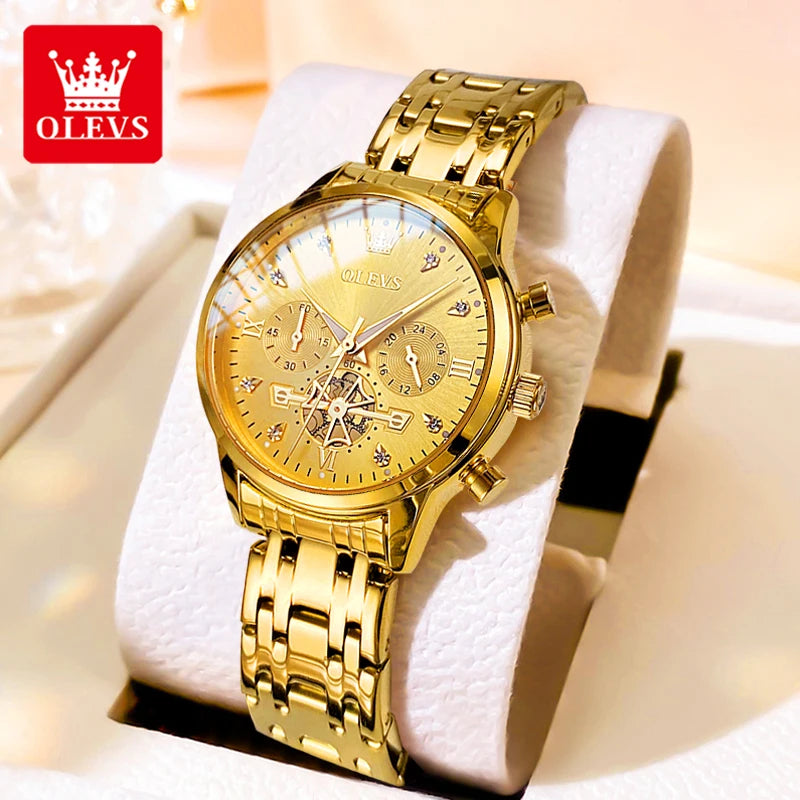 OLEVS 2897 Watches for Women Original Ladies Watch Waterproof Chronograph Sports Business Elegant Women's Quartz Wristwatches