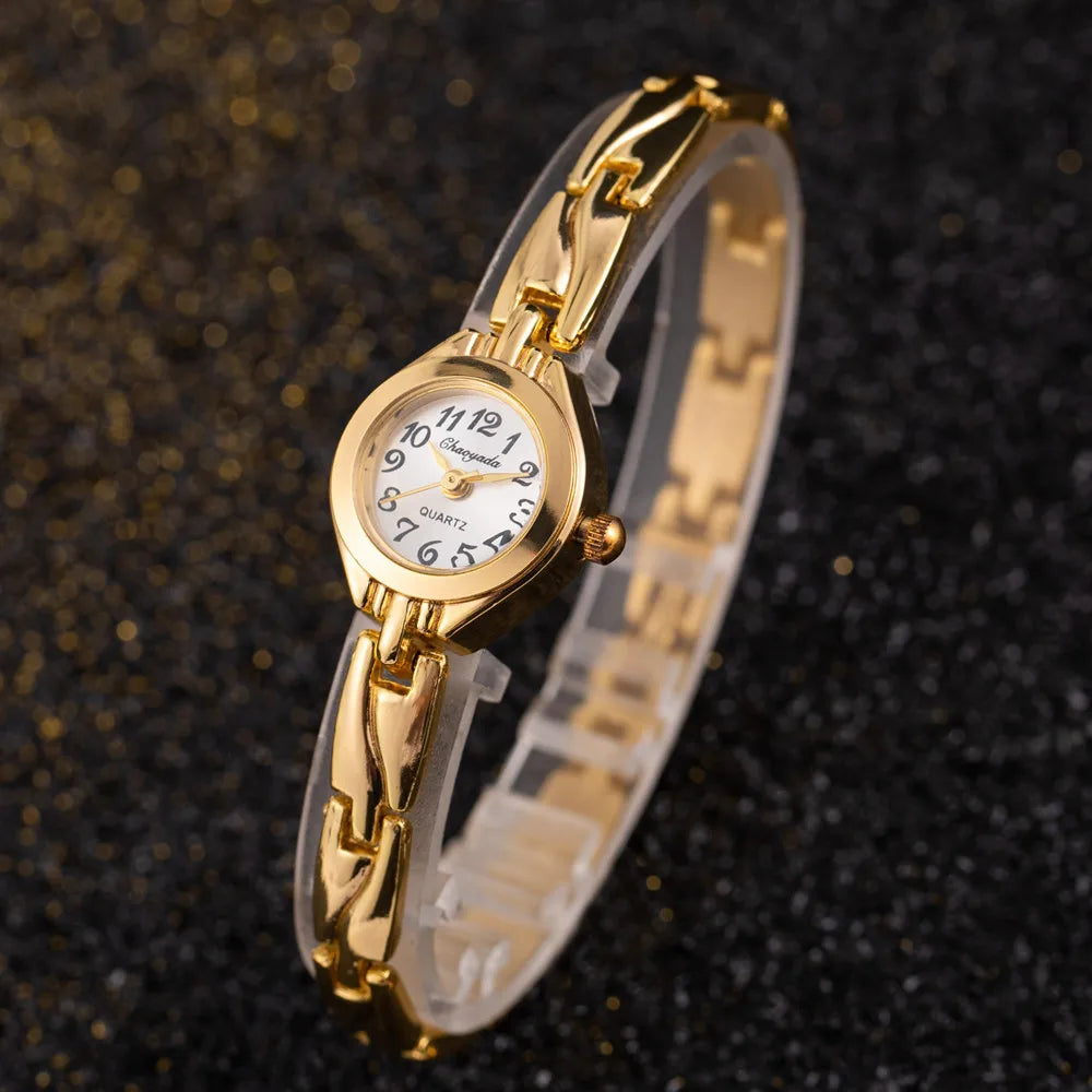 Gold Dial Elegant Quartz Bracelet Watch