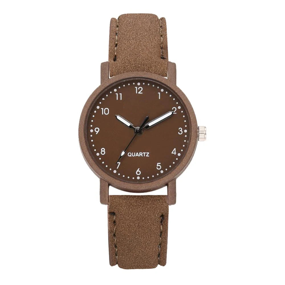 Women's Watch PU Leather Strap Bracelet Women Quartz Watches Small Round Dial Fashion Wristwatch for Ladies Girls
