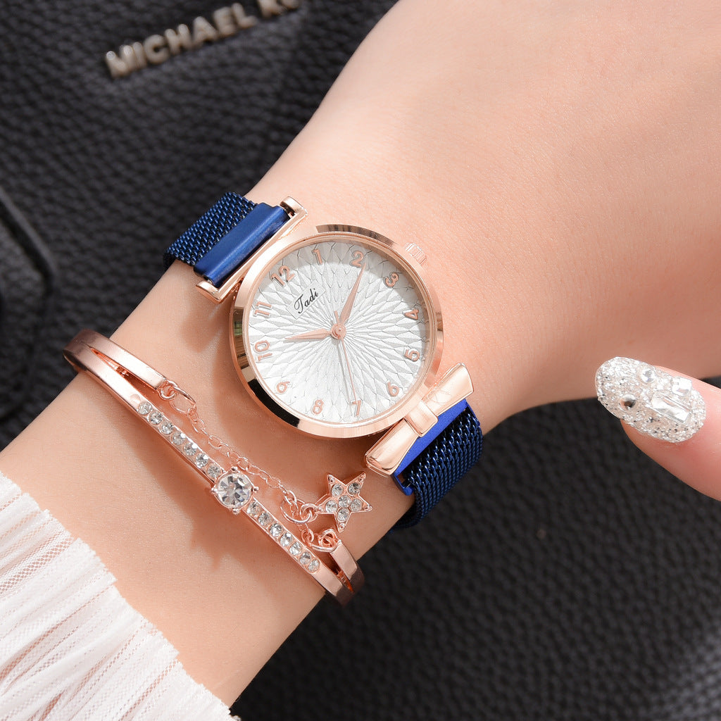 Women Bracelet Set Quartz Watches For Women Rose Gold Magnetic Watch Ladies Pink Dial Wrist Watch Clock Female Relogio Feminino