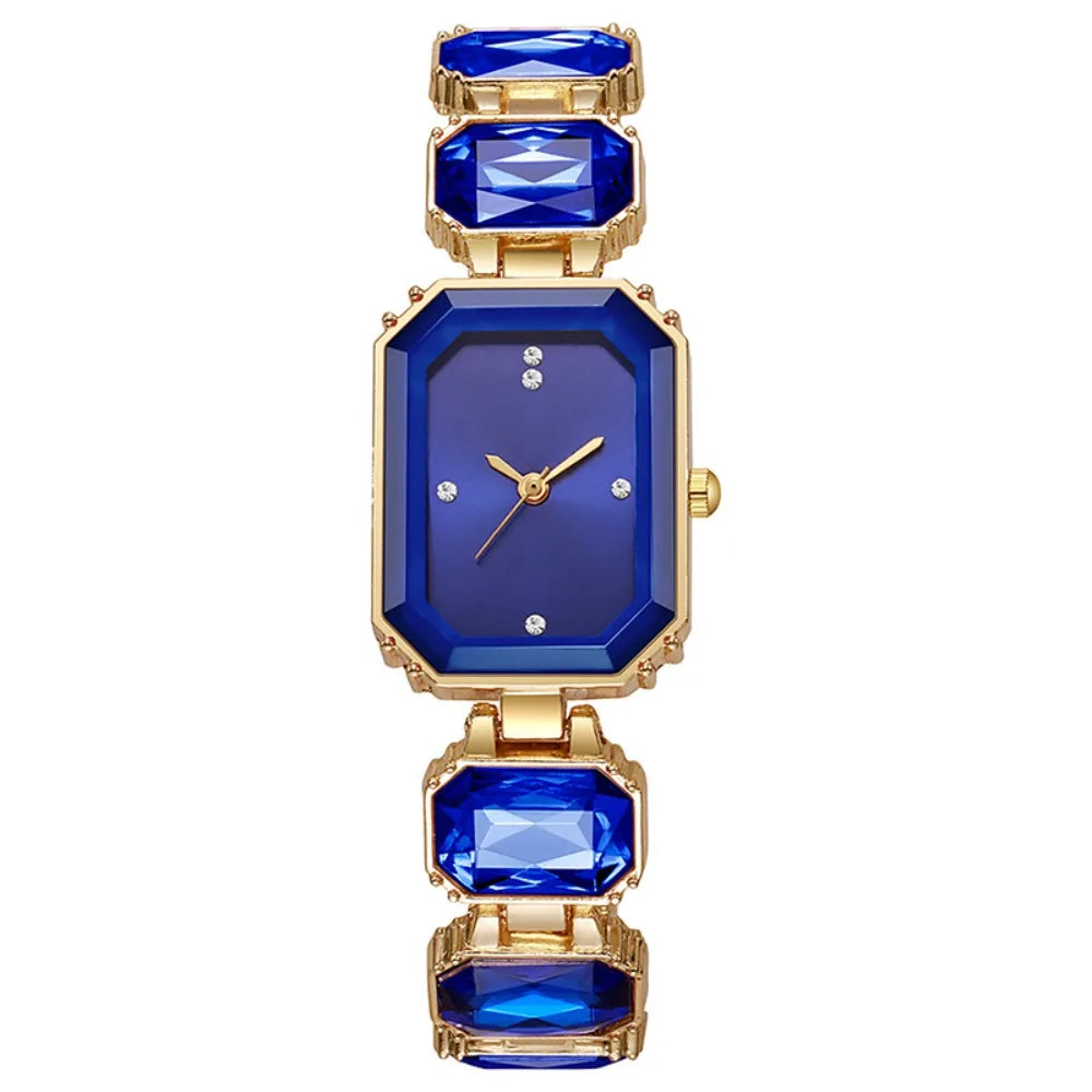 Rhinestone Quartz Watches Diamond Studded Watch Strap with Adjustable Bracelet Women Wristwatch Square Shaped Watch Women Girl