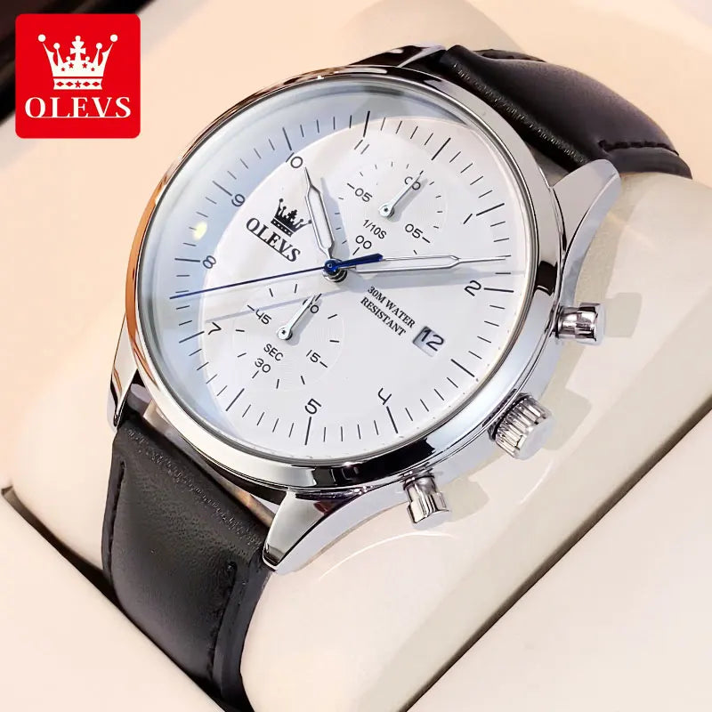 OLEVS 2880 Mens Watch Classic Original Multifunctional Quartz Watch Waterproof Luminous Date Watches For Men Box Gift