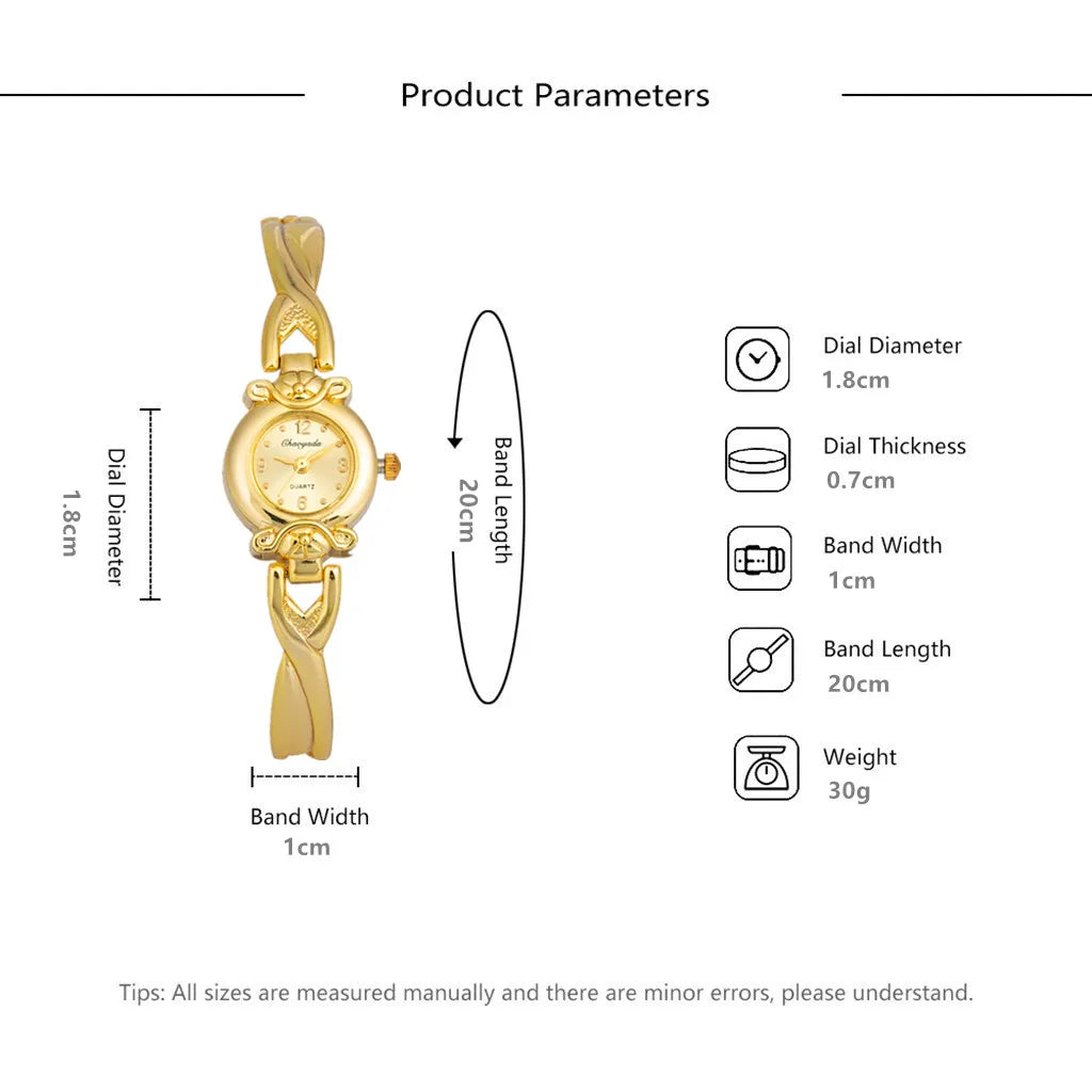 Gold Dial Elegant Quartz Bracelet Watch