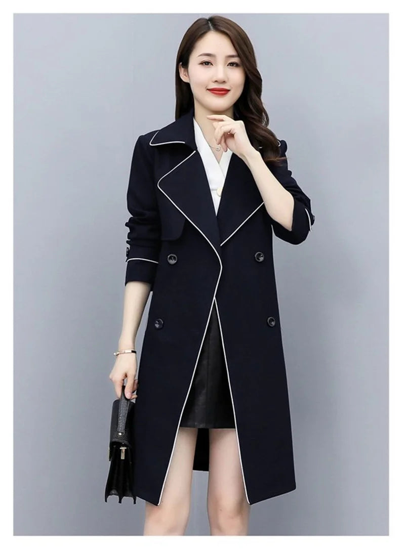 Women's Double Breasted Trench Coat with Belt
