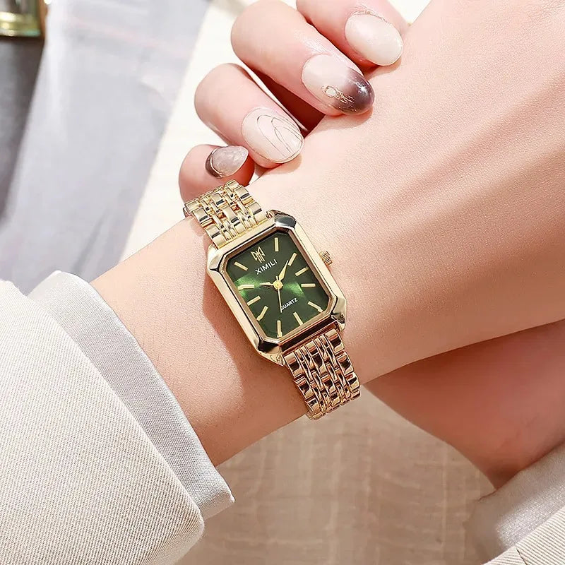 Elegant Rectangle Luxury Ladies Quartz Watch Stainless Steel Strap Women Wristwatch Reloj Mujer Relogio Feminino Female Gift