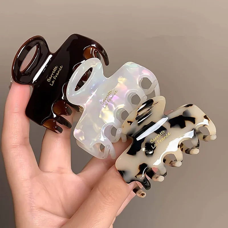 French Women's Hair Clips Elegant Acetate Hair Claw Medium Size Sweet Shark Clip Exquisite Korean Headwear Hairs Accessories
