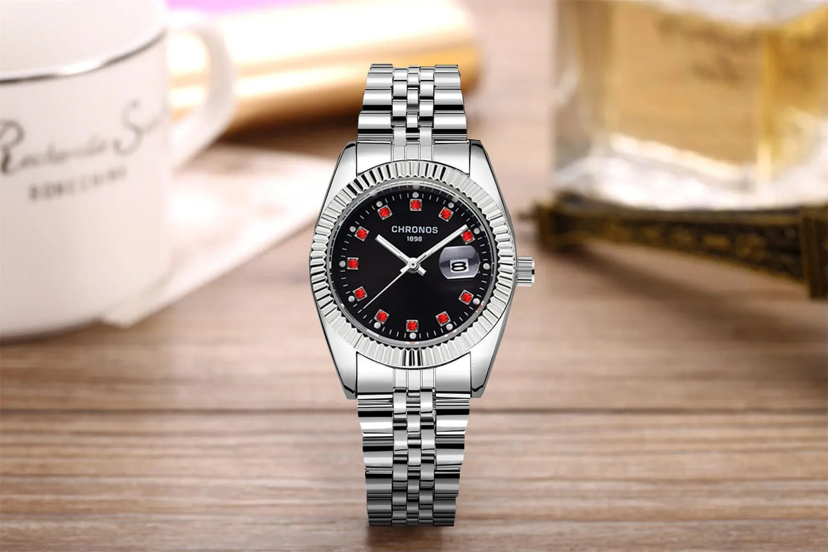 Luxury Brand New Women's Wristwatch Elegant Quartz Watch 32mm Ladies Fashion Waterproof Watches Stainless Steel Rhinestone Clock