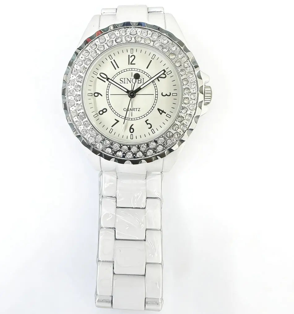 Promotion Item Fashion Women Rhinestone Quartz Wrist Watch Black Dial Nice Gift Ship With Tracking Number Wholesale Price