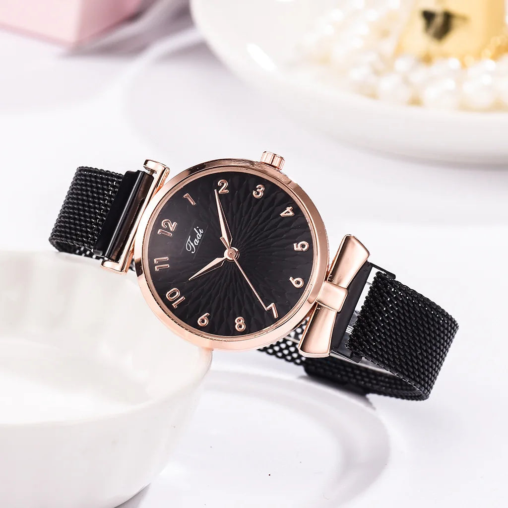 Women Bracelet Set Quartz Watches For Women Rose Gold Magnetic Watch Ladies Pink Dial Wrist Watch Clock Female Relogio Feminino